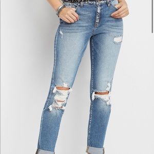 KanCan high rise destructive boyfriend jean